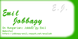 emil jobbagy business card